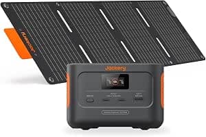 Mini Station Électrique Portable Jackery Explorer 100 Plus avec 40WMini Panneau Solaire, 99Wh/31000mAh Batterie LiFeP04 Inusable, 3 Ports USB-A/C 128W Sortie Max, Taille d'une Seule Main pour Voyage