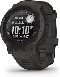 Garmin Instinct 2, Solar Graphite - Montre GPS Solaire Robuste et connectée - Boîtier 45 mm